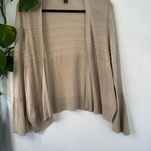 Women's Beige Open-Front cardigan